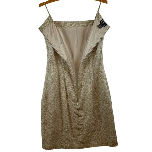 Vintage INC 100% Silk Slip Dress Sz 4 Gray Iridescent Floral Y2K Soft Girl - Picture 6 of 13